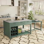 Îlot de cuisine multifonctionnel en bois de style ferme Graneger par Furniture of America