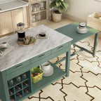Îlot de cuisine multifonctionnel en bois de style ferme Graneger par Furniture of America