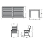 Ensemble de salle à manger d'extérieur Weatherly 7 pièces, hauteur standard - 42 x 84