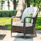 Fauteuil d'extérieur en osier avec coussin