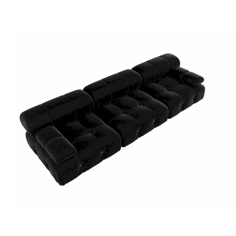 Canapé d'angle en velours noir