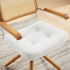 Fauteuil pivotant en cuir PU et bois Art Leon