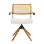 Fauteuil pivotant en cuir PU et bois Art Leon