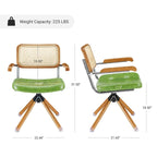 Fauteuil pivotant en cuir PU et bois Art Leon