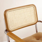 Fauteuil pivotant en cuir PU et bois Art Leon