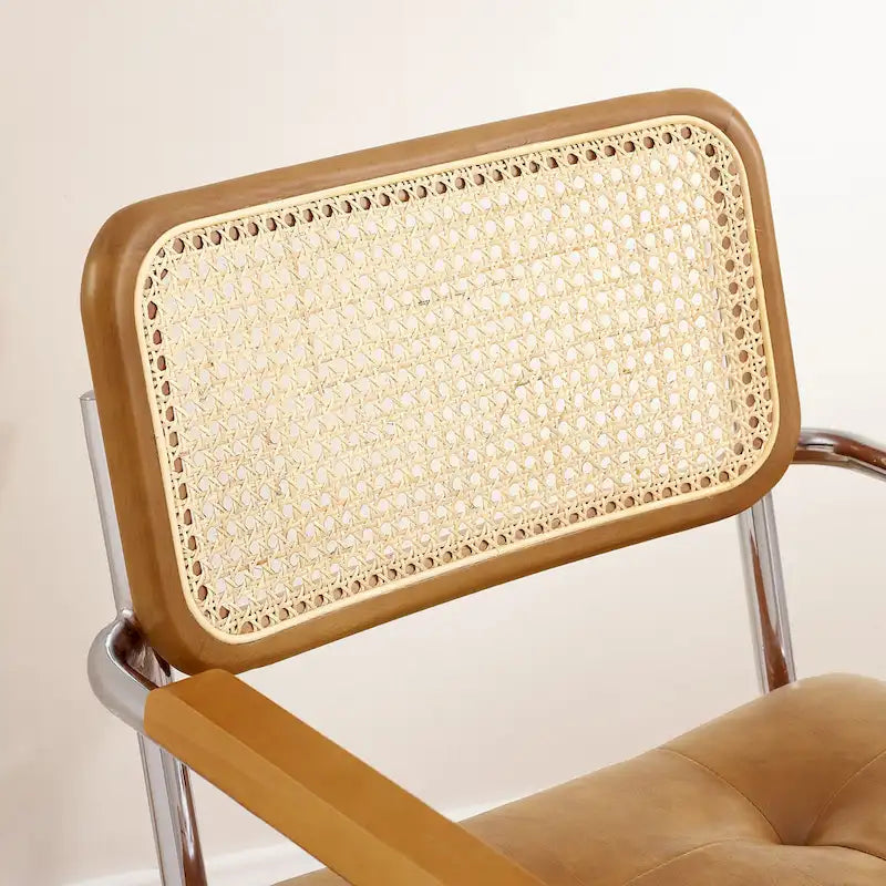 Fauteuil pivotant en cuir PU et bois Art Leon