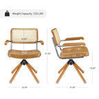Fauteuil pivotant en cuir PU et bois Art Leon