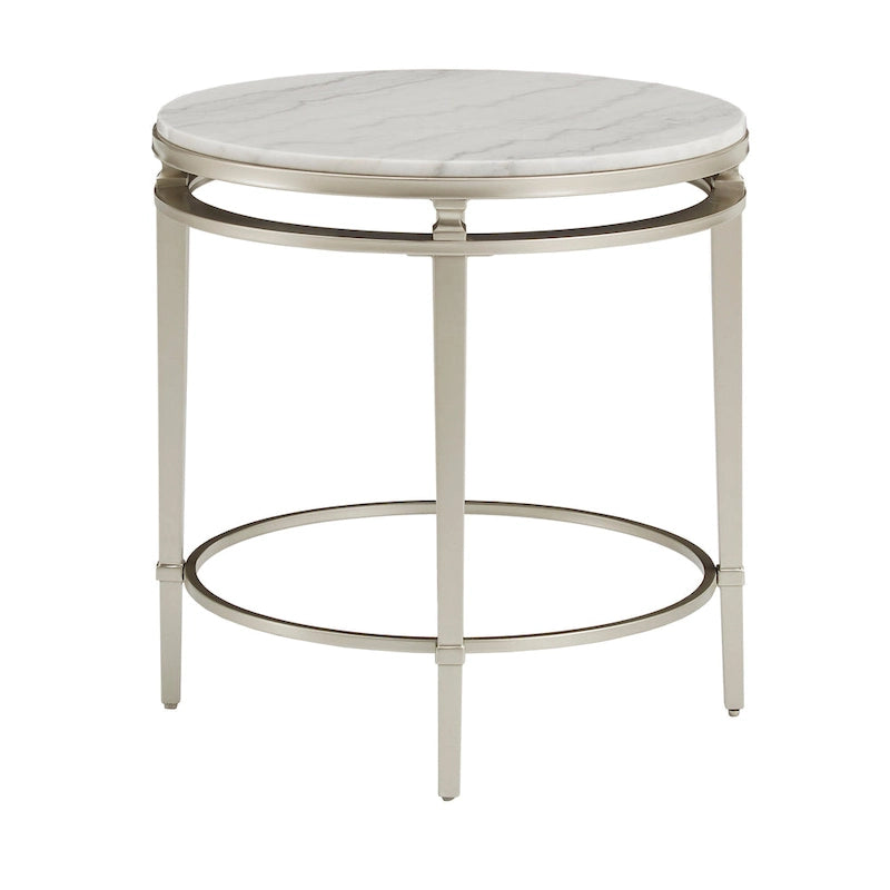 Table à plateau en marbre finition argent champagne Egan par iNSPIRE Q Modern