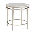 Table à plateau en marbre finition argent champagne Egan par iNSPIRE Q Modern