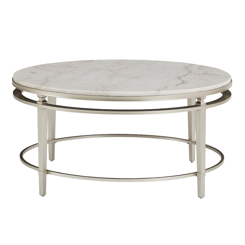 Table à plateau en marbre finition argent champagne Egan par iNSPIRE Q Modern