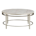 Table à plateau en marbre finition argent champagne Egan par iNSPIRE Q Modern