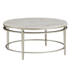 Table à plateau en marbre finition argent champagne Egan par iNSPIRE Q Modern