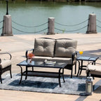 Ensemble de sièges de canapé 4 ou 5 pièces en fer pour patio avec coussins