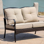 Ensemble de sièges de canapé 4 ou 5 pièces en fer pour patio avec coussins