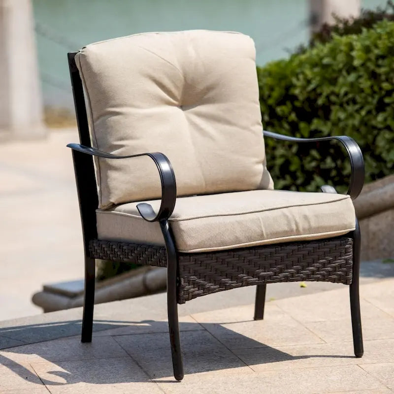 Ensemble de sièges de canapé 4 ou 5 pièces en fer pour patio avec coussins