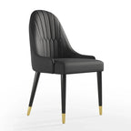 Ensemble de salle à manger 9 pièces avec table extensible en pierre frittée de 110,24 pouces et 8 chaises en cuir