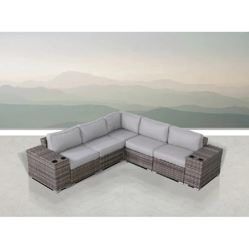 LSI Wicker/Rattan 4 - Person Seating Group with Cushions