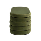 Banc de rangement ovale rembourré en fausse fourrure Sherpa avec capitonnage, 49 boucles