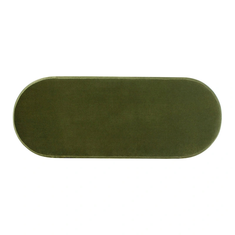 Banc de rangement ovale rembourré en fausse fourrure Sherpa avec capitonnage, 49 boucles