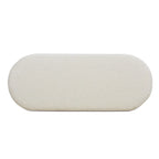 Banc de rangement ovale rembourré en fausse fourrure Sherpa avec capitonnage, 49 boucles