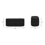 Banc de rangement ovale rembourré en fausse fourrure Sherpa avec capitonnage, 49 boucles