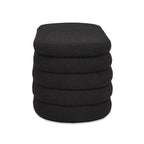 Banc de rangement ovale rembourré en fausse fourrure Sherpa avec capitonnage, 49 boucles
