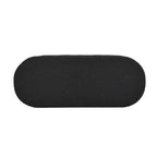 Banc de rangement ovale rembourré en fausse fourrure Sherpa avec capitonnage, 49 boucles