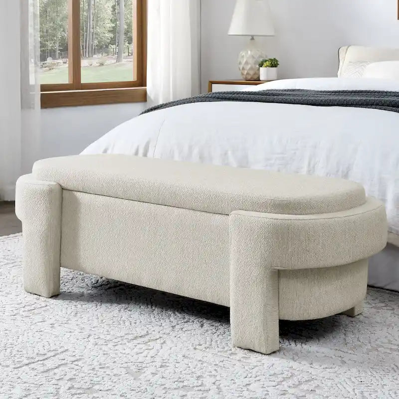 Banc rembourré en chenille