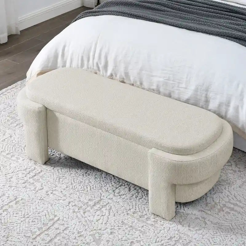 Banc rembourré en chenille