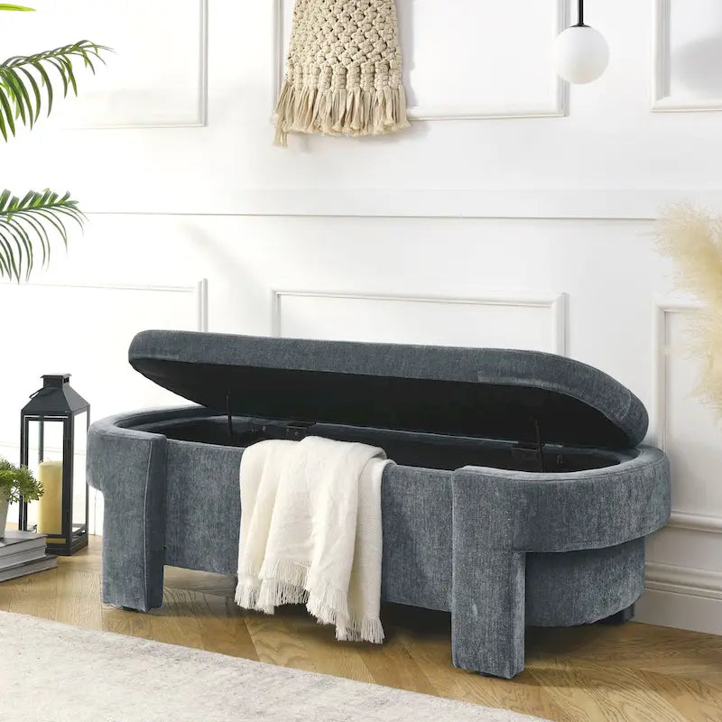 Banc rembourré en chenille