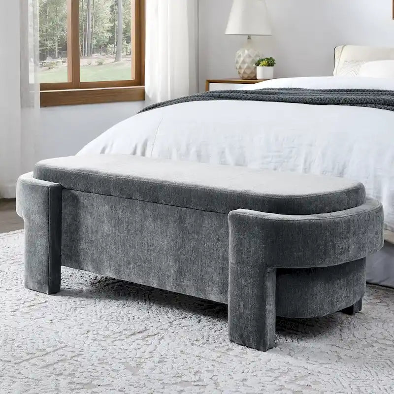 Banc rembourré en chenille