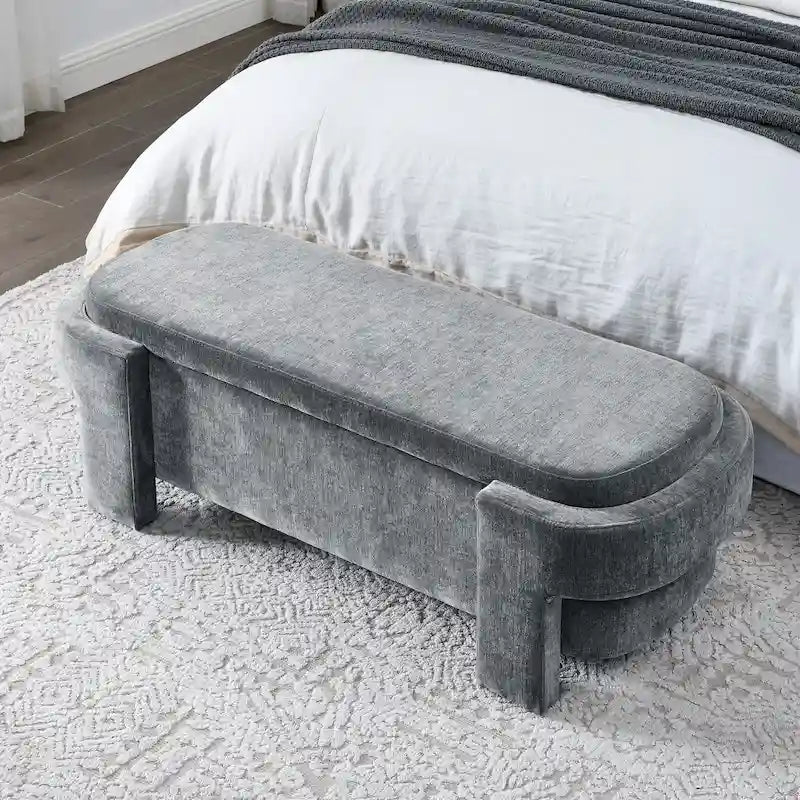 Banc rembourré en chenille