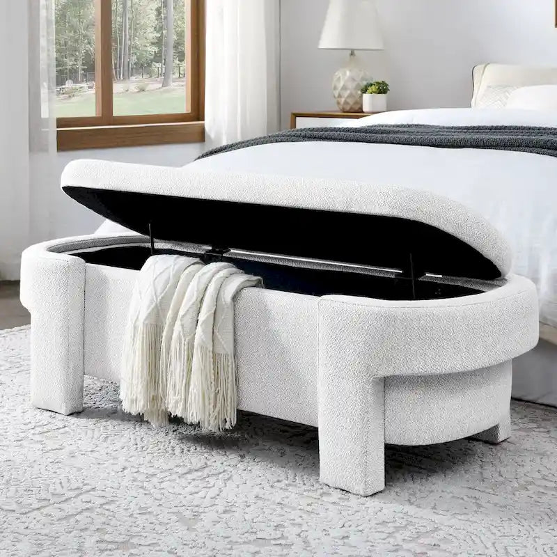 Banc rembourré en chenille