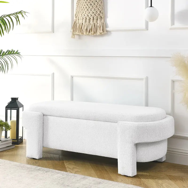 Banc rembourré en chenille