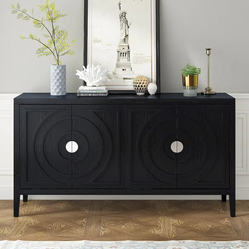 Meuble de rangement avec poignée de porte en métal