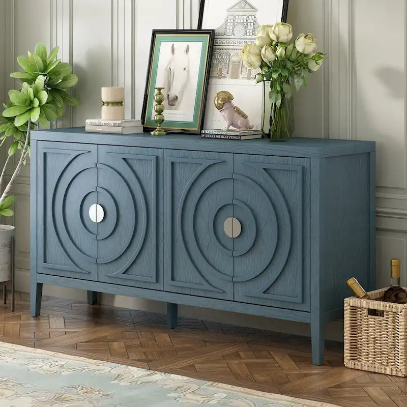 Meuble de rangement avec poignée de porte en métal