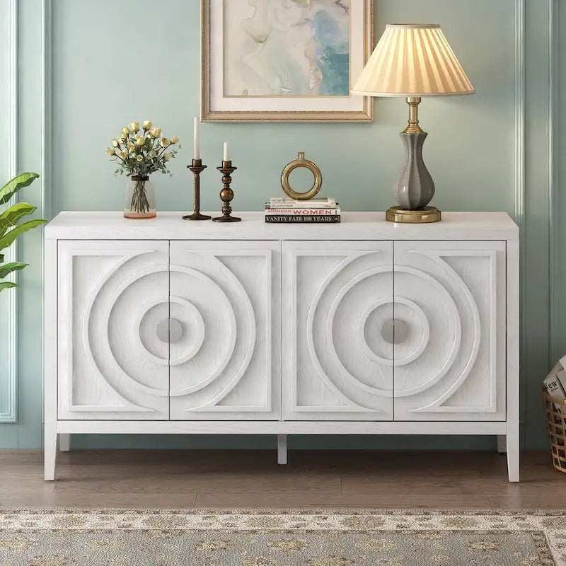 Meuble de rangement avec poignée de porte en métal