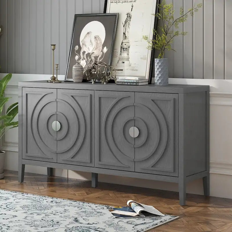 Meuble de rangement avec poignée de porte en métal
