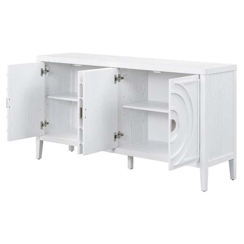 Meuble de rangement avec poignée de porte en métal