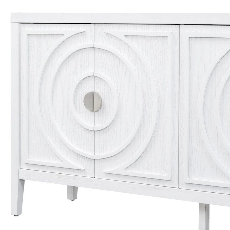 Meuble de rangement avec poignée de porte en métal