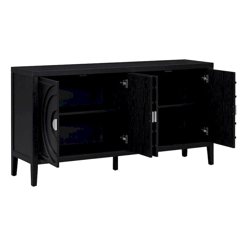Meuble de rangement avec poignée de porte en métal