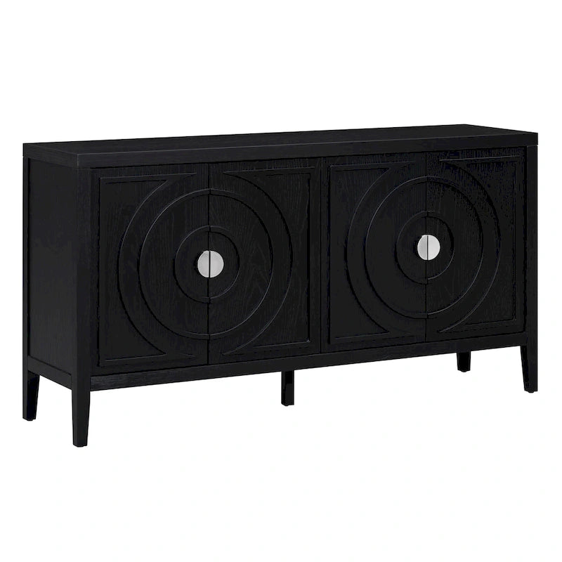 Meuble de rangement avec poignée de porte en métal