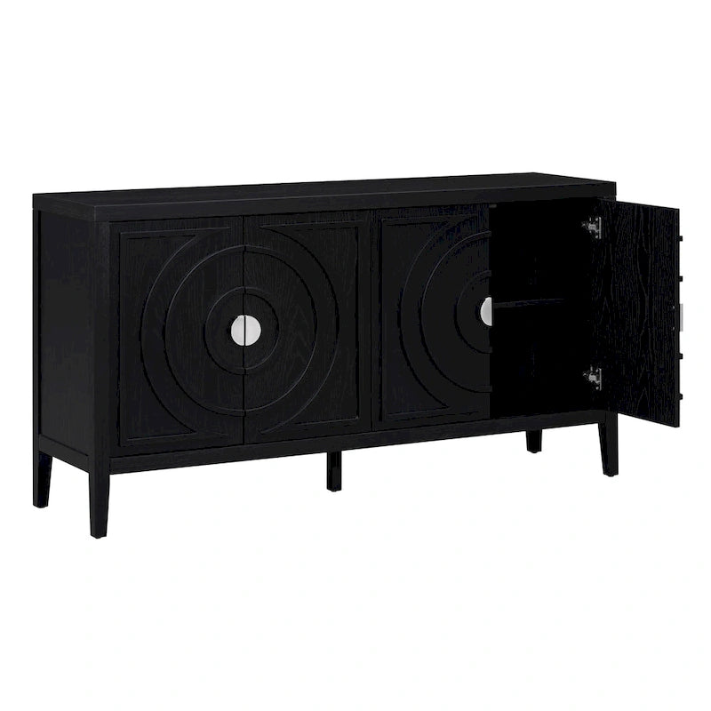 Meuble de rangement avec poignée de porte en métal