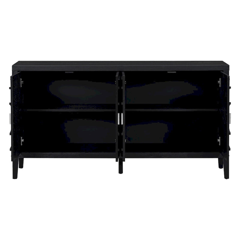 Meuble de rangement avec poignée de porte en métal