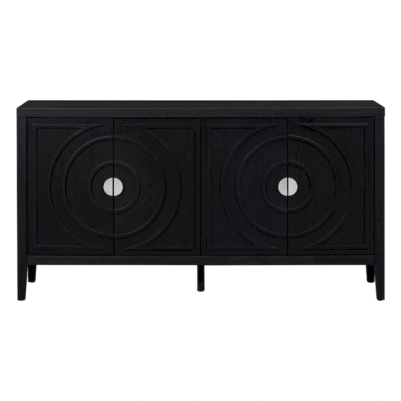 Meuble de rangement avec poignée de porte en métal