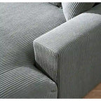 Chaise longue en velours côtelé pour salon