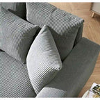 Chaise longue en velours côtelé pour salon
