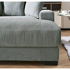 Chaise longue en velours côtelé pour salon