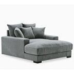 Chaise longue en velours côtelé pour salon