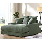 Chaise longue en velours côtelé pour salon